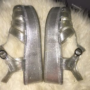 New Platform jellies sandals clear/silver